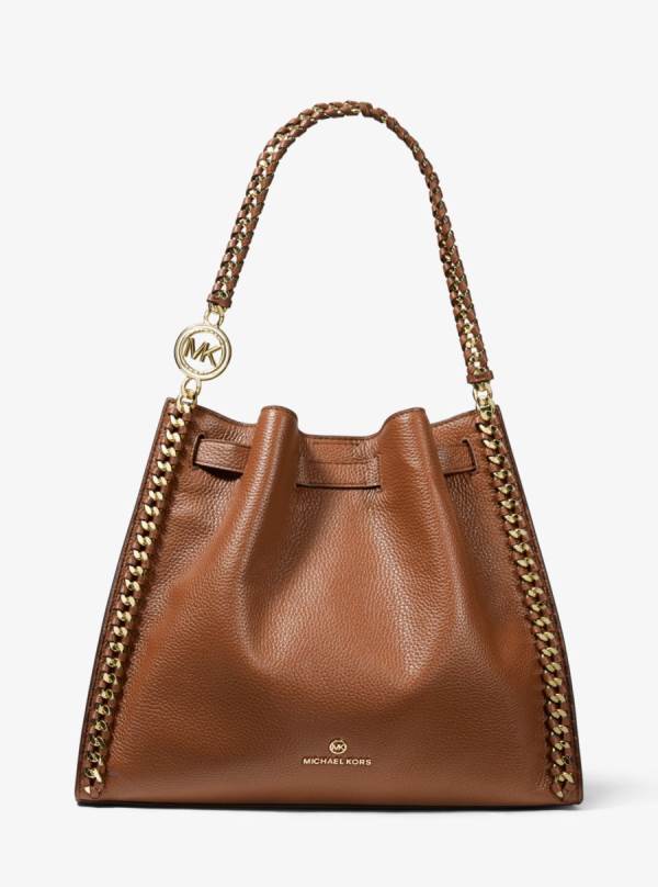 Damske Taška Cez Rameno Michael Kors Mina Large Pebbled Leather Hnede - Kabelky Michael Kors Sleva | SBKOU-2743